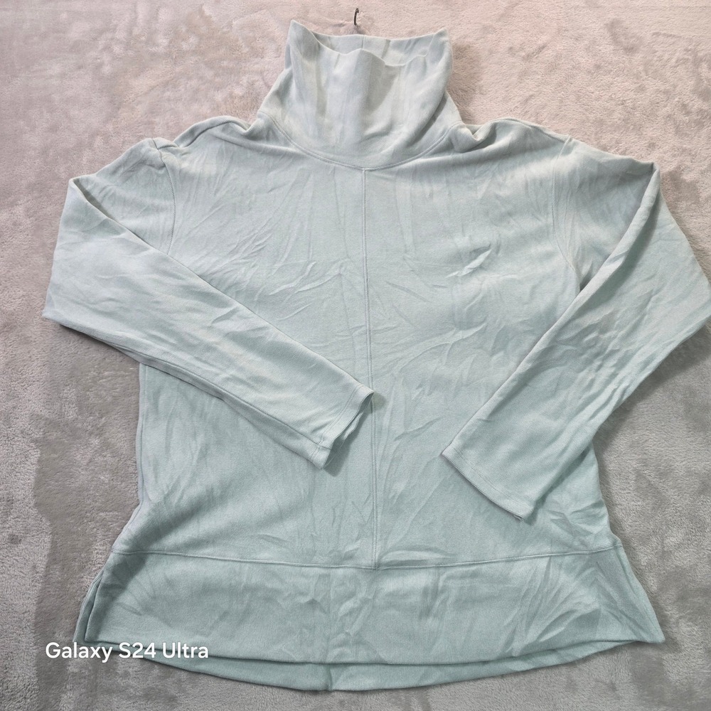 RBX Live Life Active Mint Green Ribbed Cowl Neck Pullover Top Womens Medium
